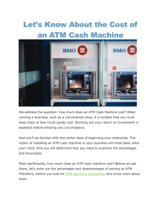 Atm servicing companies