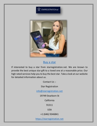 Want to buy a star
