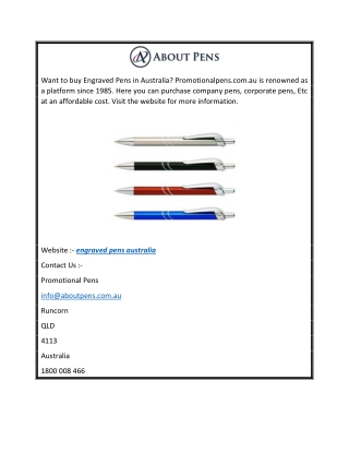 Engraved Pens Australia  Promotionalpens.com.au