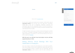 How Will Transcription Services Help To Expand Business in 2022
