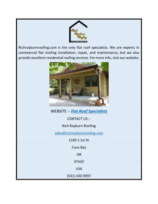 Flat Roof Specialists | Richrayburnroofing.com