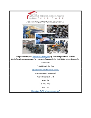 Mechanic Welshpool | Perthultimatecarcare.com.au