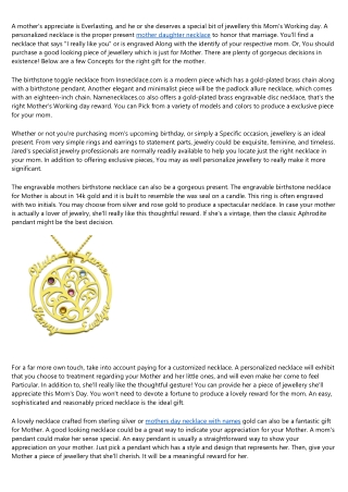 The Anatomy of a Great mothers necklace