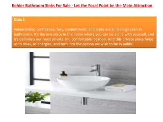 Kohler Bathroom Sinks For Sale - Let the Focal Point be the Main Attraction