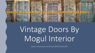 Vintage Doors By Mogul Interior