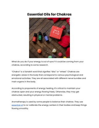 Essential Oils for Chakras