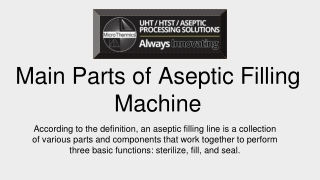 Main Parts of Aseptic Filling Machine