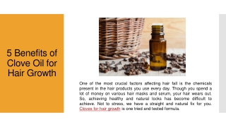 5 Benefits of Clove Oil for Hair Growth