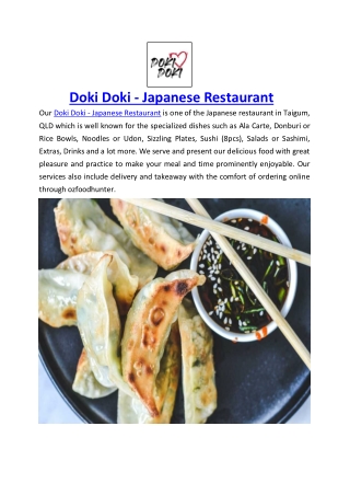 5% off - Doki Doki Japanese Restaurant Menu Taigum, QLD