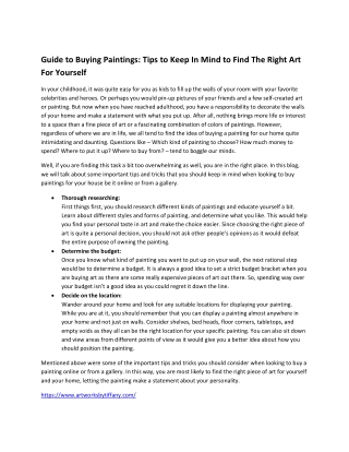 Guide to Buying Paintings: Tips to Keep In Mind to Find The Right Art For Yourse