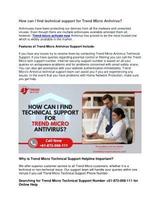How can I find technical support for Trend Micro Antivirus-