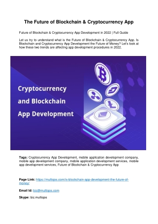 Future of Blockchain & Cryptocurrency App Development in 2022