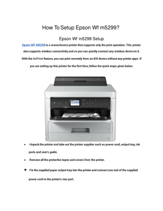 How To Setup Epson Wf m5299-converted