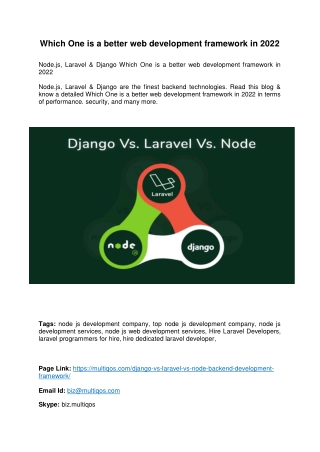 Which One is a better web development framework in 2022