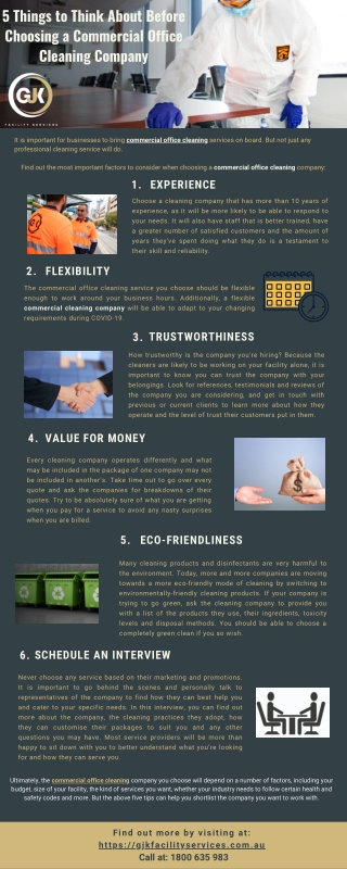 Choosing a Commercial Office Cleaning Company