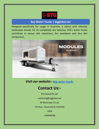 Designed specifically fBuy Water Trucks | Stgglobal.netor usage in Australia