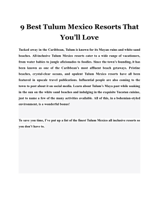 9 Best Tulum Mexico Resorts That You’ll Love