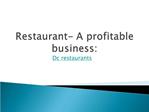 Restaurant- A profitable business: