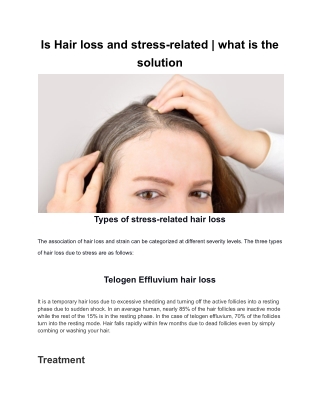 Is Hair loss and stress-related _ what is the solution