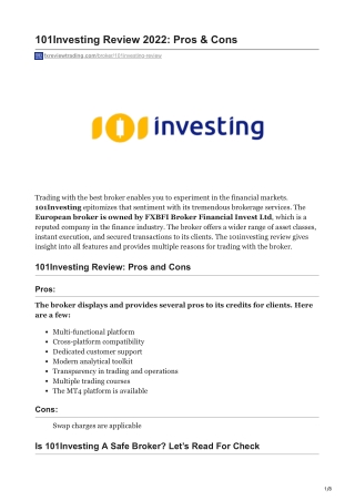 101Investing Review: Pros & Cons