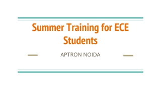 Summer Training for ECE Students