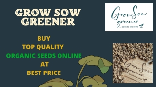 Best Quality Organic Seeds Online - Grow Sow Greener