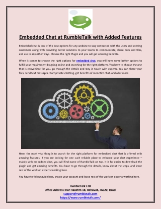 Embedded Chat at RumbleTalk with Added Features