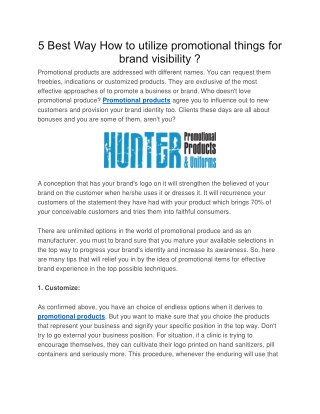 5 Best Way How to utilize promotional things for brand visibility