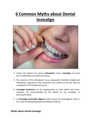 6 Common Myths about Dental Invisalign