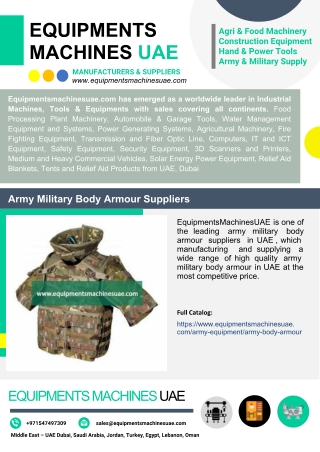 Army Military Body Armour Suppliers