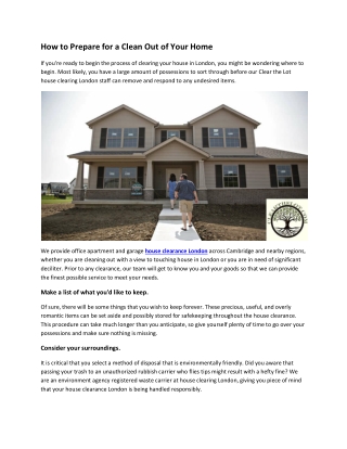 How to Prepare for a Clean Out of Your Home