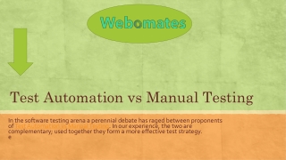 Test Automation vs Manual Testing