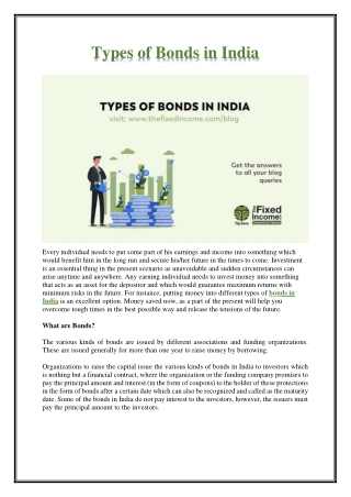 Types of Bonds in India