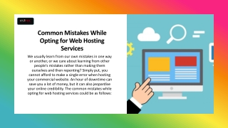 Web hosting mistakes