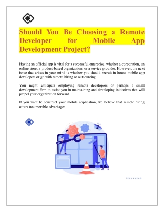 Should You Be Choosing a Remote Developer for Mobile App Development Project