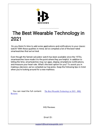 The Best Wearable Technology in 2021