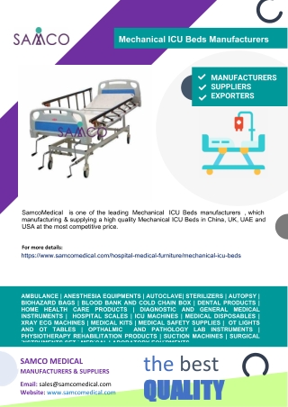 Mechanical Icu Beds Manufacturers