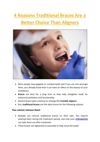 4 Reasons Traditional Braces Are a Better Choice Than Aligners