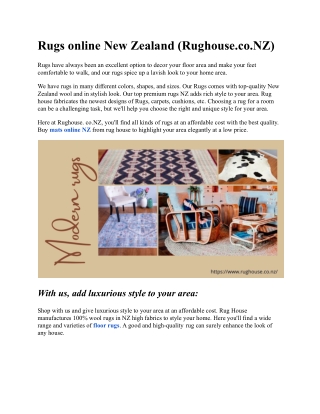 Rugs online New Zealand (Rughouse.co.NZ)