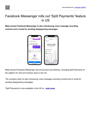 Facebook Messenger rolls out 'Split Payments' feature in US