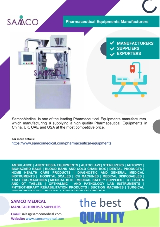 Pharmaceutical Equipments Manufacturers