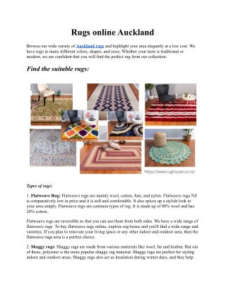 Rugs online Auckland