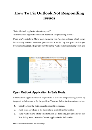 (Fix) Outlook Not Responding Issues - Complete Guide