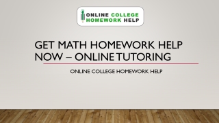 Get Math Homework Help Now – Online Tutoring