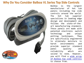 Why Do You Consider Balboa VL Series Top Side Controls?