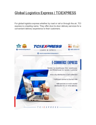 Global Logistics Express   | TCIEXPRESS