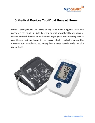 5 Medical Devices You Must Have at Home