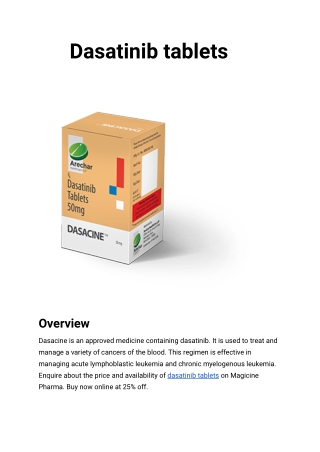 Dasatinib tablets