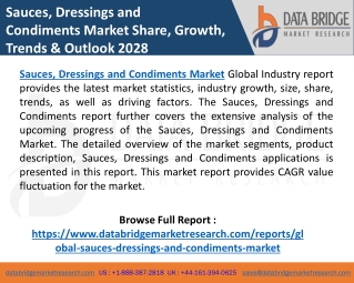 Sauces, Dressings and Condiments Market Size, Trends, Growth Rate, Insights