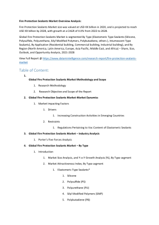 Fire Protection Sealants Market